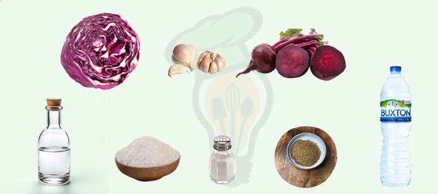 مواد لازم برای تهیه ترشی کلم قرمز
